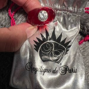 Angelique de Paris Red Ring with Crystal
